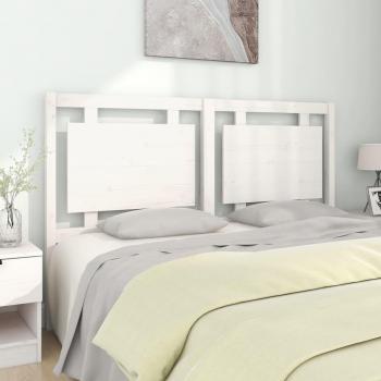 Cabecero de cama blanco 155,5x4x100 cm madera maciza de pino