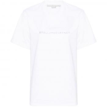 Stella McCartney Women's Logo Cotton T-Shirt, White, Size Medium, 6J01583SPY519000
