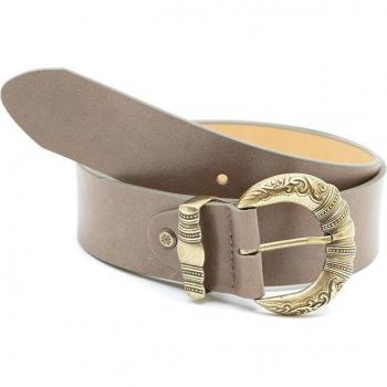 Cinturón de mujer Ortiz & Reed WB-Shell-Taupe, de piel con hebilla de fantasía color marrón