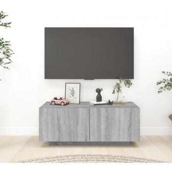 Mueble TV madera contrachapada gris Sonoma 100x35x40 cm