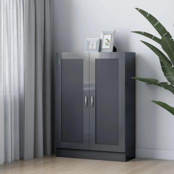 Armario de libros aglomerado gris brillante 82,5x30,5x115 cm