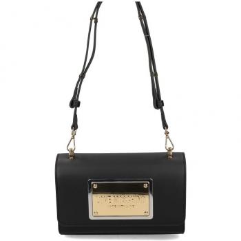 Love Moschino Black Shoulder Bag with Cotton-Elastan Blend, Female, Size: ONE SIZE