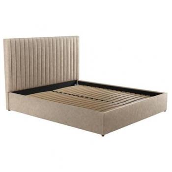 Canapé abatible y cabecero SARAH - 140x190 cm - Tela - Beige