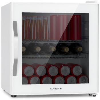 Nevera Mini Klarstein Beersafe L Quartz 47L con 2 estantes y puerta de cristal panorámica blanca