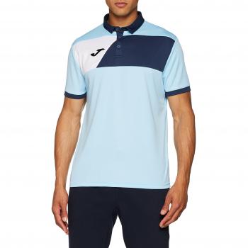 Joma Polo Crew II Celeste M/C - Polo Deportivo, Unisex, Celeste -