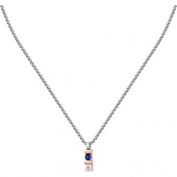 Collar para Hombre Maserati en Acero Rosa con Zafiros Sostenibles, Colección Sapphire - JM334AXO05