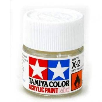 Tamiya 81502 - Pintura Acrílica Mini, Brillo Blanco Frasco de 10ml, X-02