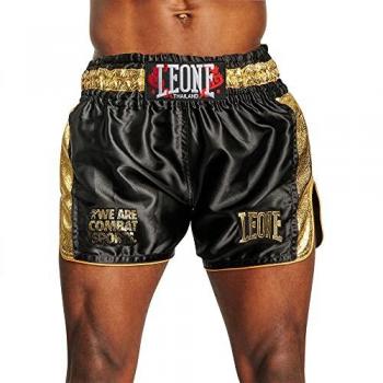 Pantalón Muay Thai Khao Lak AB876 Leone1947 Shorts Negros para Hombre