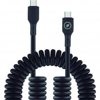 Muvit for change cable rizado Tipo C a Tipo C 3A 60w 1,2m negro