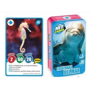 Caja Cartas Metálica de Animales Marinos Imagiland - Caja metálica, incluye cartas con ilustraciones de animales marinos, diseño atractivo y resistente, ideal para juegos educativos y coleccionistas