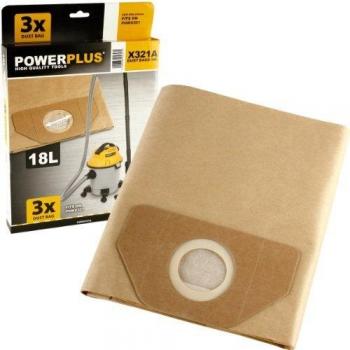 POWERPLUS POWX321A - Bolsa de polvo 3 unidades 20l para powx321