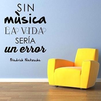 Adesiviamo® Friedrich Nietzsche Sin mùsica... Pegatinas de pared Vinyl Wall Stickers Decals