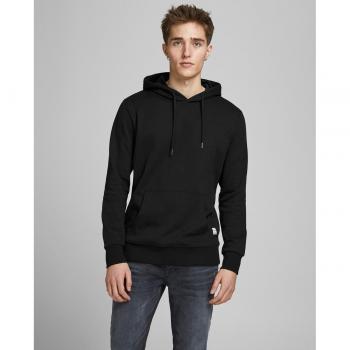 Jack & Jones Men's Basic Black Hoodie with BCI Cotton