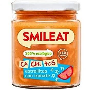 Smileat - Tarrito Ecológico CA-CHI-TOS de Estrellitas con Tomate, Ingredientes Naturales, Para Bebés a Partir de los 10 Meses - 230g