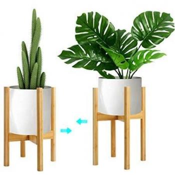 KETIEE Soporte para Plantas, Soporte de Plantas Expandible Retro Soporte para Macetas Estantería de Flores de Madera para Interior y Exterior