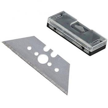 Cuchillas Trapezoidales Profesionales Wolfcraft 4307000 - 10 Piezas, 0.65 x 61 mm, con Caja de Almacenamiento