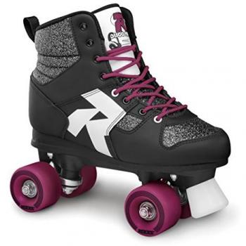 Roces Quad Patines 4 Ruedas Disco Palace Glitter Negro