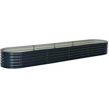 vidaXL Arriate Acero Galvanizado 400x80x44 Gris Macetero Plantador Sembrador
