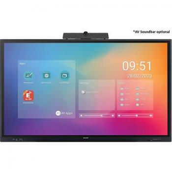 Pantalla Interactiva Sharp PN-LC862 de 86 LCD Táctil Infrared 4K Ultra HD, Wi-Fi, Procesador Integrado Android 11, Brillo 450 cd/m² (16/7)