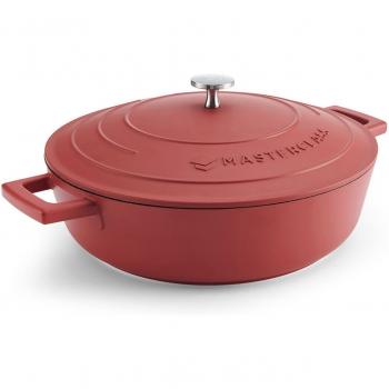 Cacerola poco profunda MasterClass de aluminio fundido ligero, 4L/28 cm, color rojo