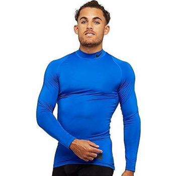 Nike M NP Top LS Comp Mock Long Sleeved t-Shirt, Hombre, Game Royal Black, XL