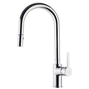 Grifo de Fregadero de Cocina Monomando con Caño Alto Extraíble Cromado con Sistema S2 de Ahorro de Agua Serie Drako - Ramon Soler