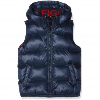 Tommy Hilfiger Padded Flag Vest, Chaleco para Niños, Azul