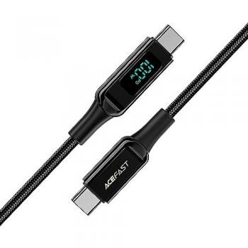 Cable USB-C a USB-C Acefast C6-03, 2m, 100W (20V/5A), Carga Rápida, Pantalla LED, Negro
