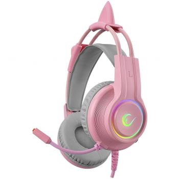 Auriculares Gaming Rampage X-CATTY 7.1 RGB con Micrófono USB y Cableado en Rosa