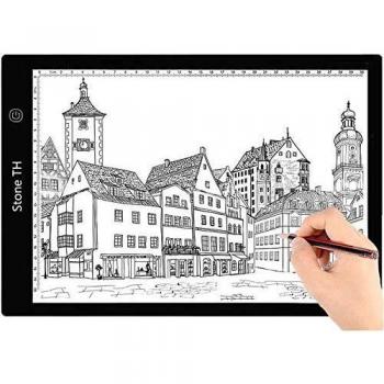 Mesa de Luz Dibujo A4, LED Tableta de Luz de Iluminación de la Caja de Alimentación Micro USB Ideal para Animacion Tatoo Dibuja
