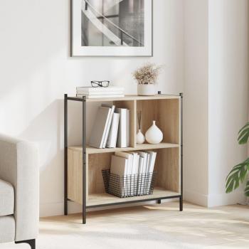Estantería de madera de ingeniería 72x28x77,5 cm en colores Negro, Roble Sonoma y Roble ahumado - Mueble de almacenaje para oficina, estudio y dormitorio