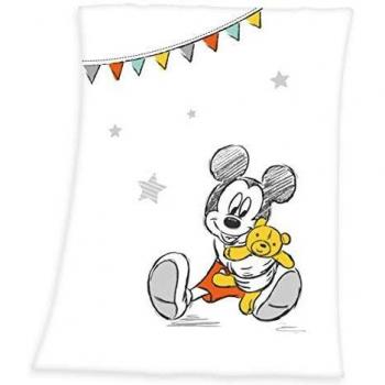 Disney Mickey Soft Polyester Blanket for Kids, One Size, Peach White