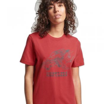 Camiseta Vintage Superdry Crossing Lines para mujer roja
