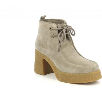 Botas de Piel para Mujer KICKERS Claire con Tacón Beige