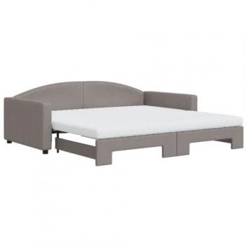 Sofá cama nido con colchón tela gris taupe 100x200 cm