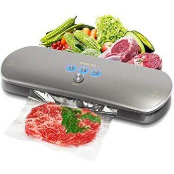 Eono by Amazon-Envasadora y Selladora al Vacio para Alimento - 4 en 1 Envasar al Vacio Maquina para Alimentos Fresca | Incluyendo 20 Bolsas de Vacio | Plata/G200