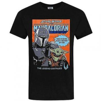 Camiseta negra para hombre con póster de Star Wars Baby Yoda tamaño L