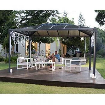 Pérgola de Aluminio y Policarbonato 300x915cm Gris con Techo de 8mm Feria Canopia by Palram