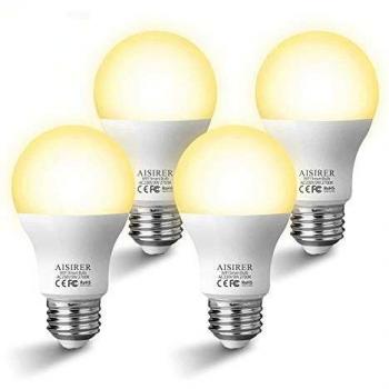 Smart WiFi Bulb, AISIRER Smart Bulbs E27 9W Equivalent to 60W Compatible with Alexa/Google Assistant//FTPS, T, Dimmable Warm White 2700K Without Hub Required