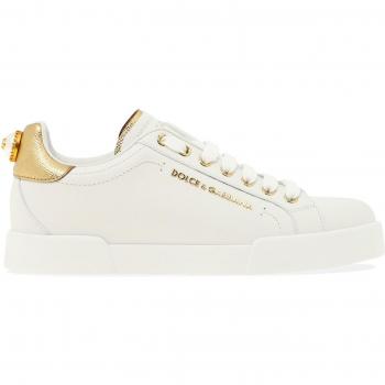 Dolce & Gabbana Women's Portofino Sneakers, White, Size 40 (10 US), CK1602AN2988B996