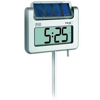 Plata TFA Avenida solar del jardín Termómetro