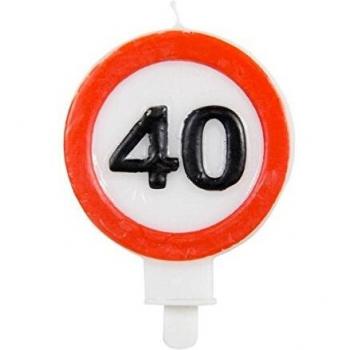 Folat- Vela 40o cumpleaños señal de tráfico, Multicolor