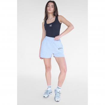 Kaiia Logo Sweat Shorts in Grey Marl & Black (UK 18)