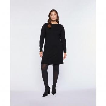 Vestido de mujer de punto con escote de barco