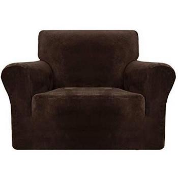 MAXIJIN Fundas Gruesas de Terciopelo para sillas para sillones Funda de sofá Antideslizante elástica 1 Plaza para Perros Funda elástica de 1 Pieza para Silla con Brazos