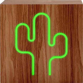 BigBen Interactive ColorLight - Altavoz neón LED con cargador de inducción y Bluetooth, cactus