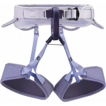 Arnés de escalada para mujer Petzl Corax LT Lilac Blanco, polivalente, ligero y cómodo