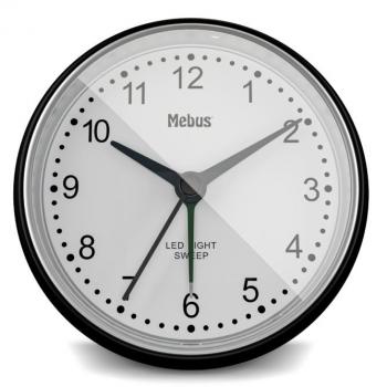 Despertador Analógico Mebus 25806 con Alarma de Cuarzo en Negro y Blanco