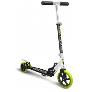 Patinete Skids Control - Patinete infantil de 2 ruedas, plegable, con freno de pie, color negro/verde