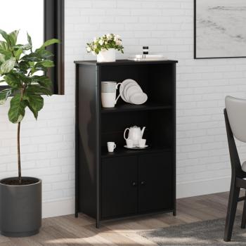 Aparador alto de madera multicapa negro 62x32x103,5 cm